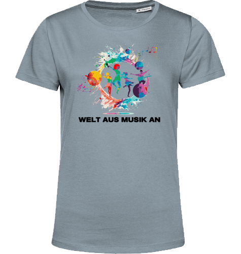 Organic T-Shirt (women) - WELT AUS MUSIK AN - black typo