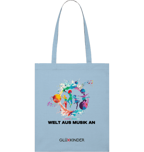 Organic WELT AUS MUSIK AN Bag - black typo