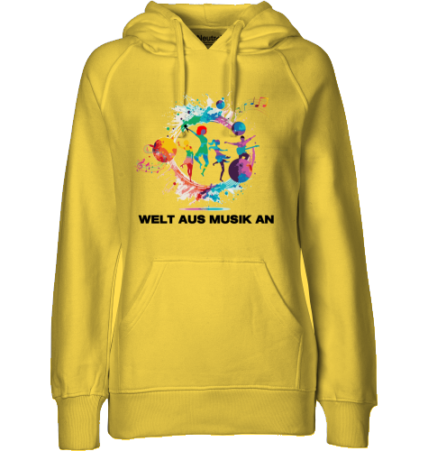 Organic Hoodie (women) WELT AUS MUSIK AN - black typo