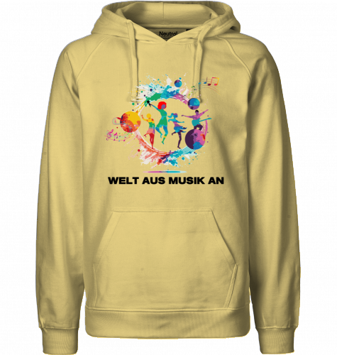 Organic Hoodie (men) WELT AUS MUSIK AN - black typo