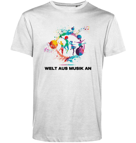 Organic T-Shirt (men) WELT AUS MUSIK AN - black typo