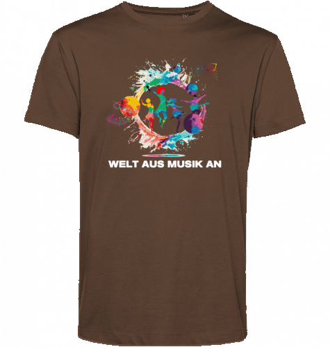 Organic T-Shirt (men) WELT AUS MUSIK AN - white typo