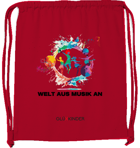 Organic WELT AUS MUSIK AN Gym-Bag - black typo