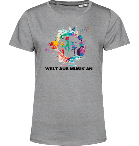 Organic T-Shirt (women) - WELT AUS MUSIK AN - black typo