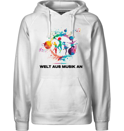Organic Hoodie (men) WELT AUS MUSIK AN - black typo