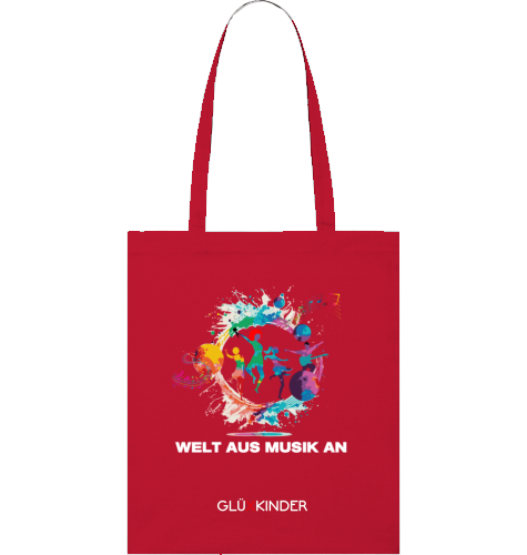 Organic WELT AUS MUSIK AN Bag - white typo