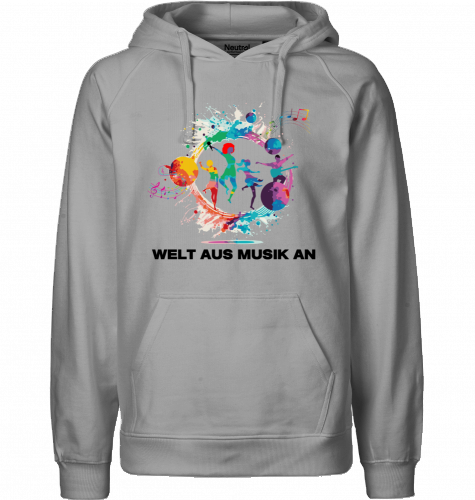 Organic Hoodie (men) WELT AUS MUSIK AN - black typo