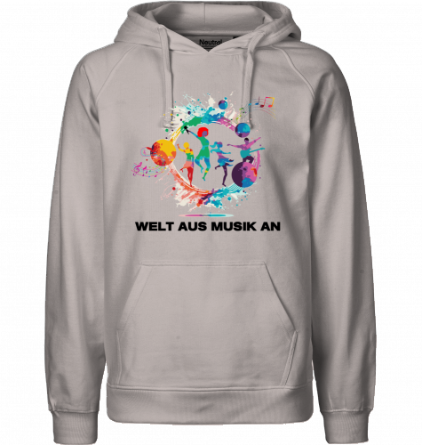 Organic Hoodie (men) WELT AUS MUSIK AN - black typo