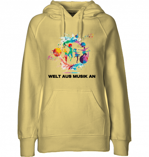 Organic Hoodie (women) WELT AUS MUSIK AN - black typo