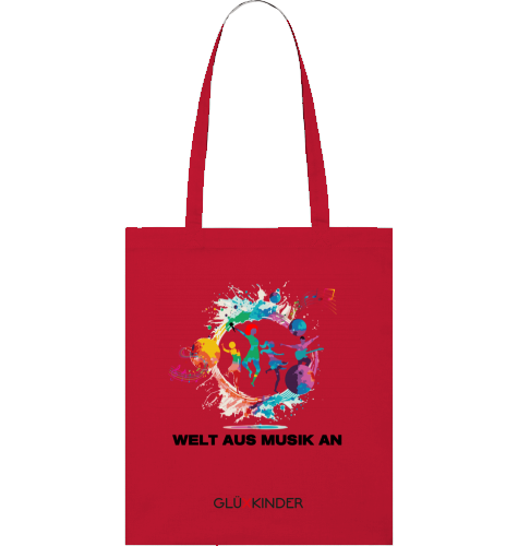 Organic WELT AUS MUSIK AN Bag - black typo