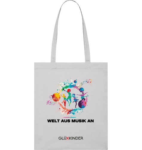 Organic WELT AUS MUSIK AN Bag - black typo