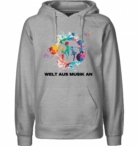 Organic Hoodie (men) WELT AUS MUSIK AN - black typo