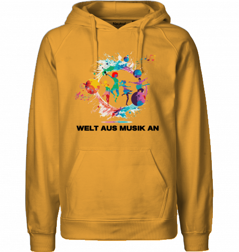 Organic Hoodie (men) WELT AUS MUSIK AN - black typo