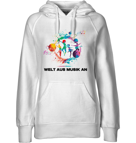 Organic Hoodie (women) WELT AUS MUSIK AN - black typo