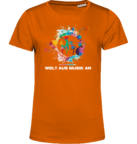 Organic T-Shirt (women) - WELT AUS MUSIK AN - white typo