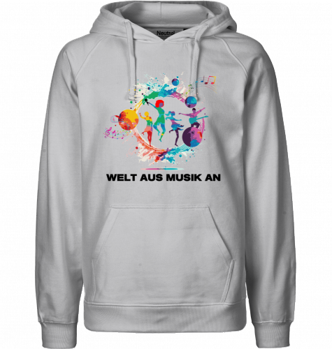 Organic Hoodie (men) WELT AUS MUSIK AN - black typo