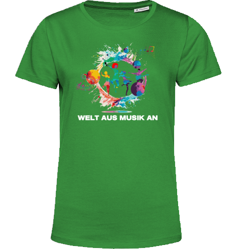 Organic T-Shirt (women) - WELT AUS MUSIK AN - white typo