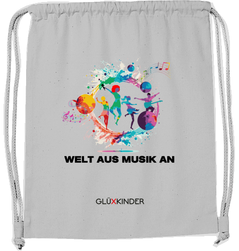 Organic WELT AUS MUSIK AN Gym-Bag - black typo