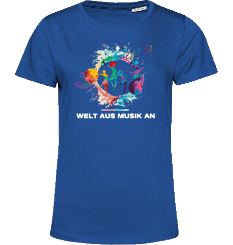 Organic T-Shirt (women) - WELT AUS MUSIK AN - white typo