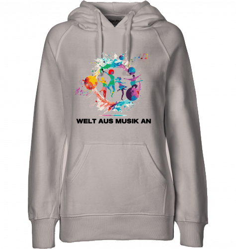 Organic Hoodie (women) WELT AUS MUSIK AN - black typo