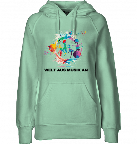 Organic Hoodie (women) WELT AUS MUSIK AN - black typo