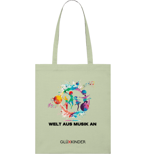 Organic WELT AUS MUSIK AN Bag - black typo