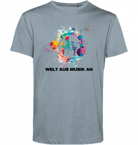 Organic T-Shirt (men) WELT AUS MUSIK AN - black typo