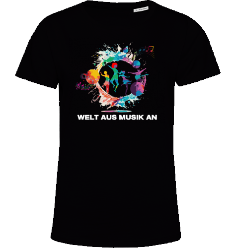 Organic T-Shirt (women) - WELT AUS MUSIK AN - white typo