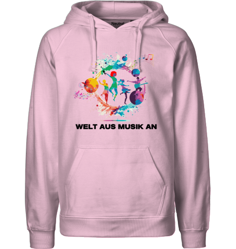 Organic Hoodie (men) WELT AUS MUSIK AN - black typo