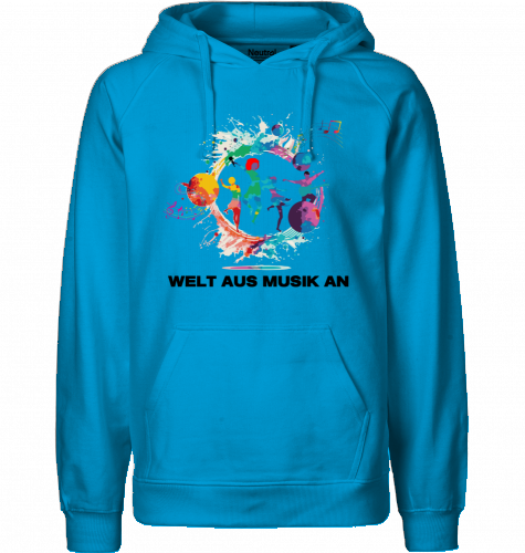 Organic Hoodie (men) WELT AUS MUSIK AN - black typo