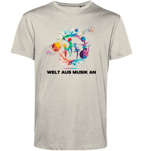 Organic T-Shirt (men) WELT AUS MUSIK AN - black typo
