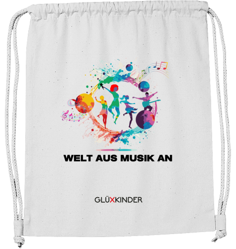 Organic WELT AUS MUSIK AN Gym-Bag - black typo