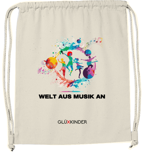 Organic WELT AUS MUSIK AN Gym-Bag - black typo