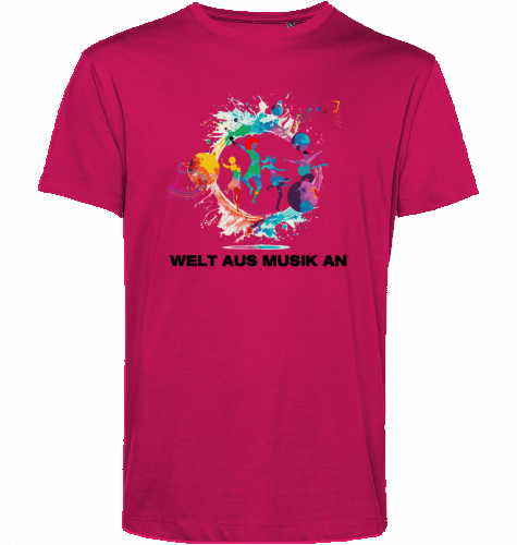 Organic T-Shirt (men) WELT AUS MUSIK AN - black typo