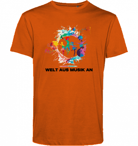 Organic T-Shirt (men) WELT AUS MUSIK AN - black typo