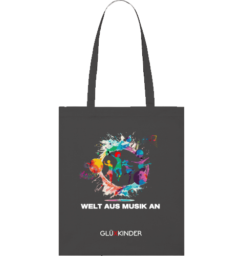 Organic WELT AUS MUSIK AN Bag - white typo