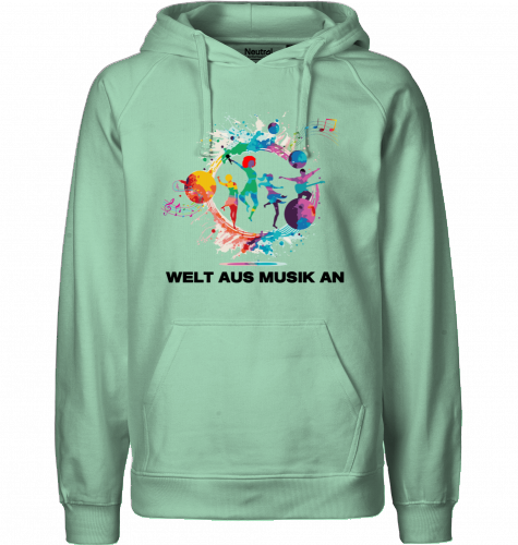 Organic Hoodie (men) WELT AUS MUSIK AN - black typo