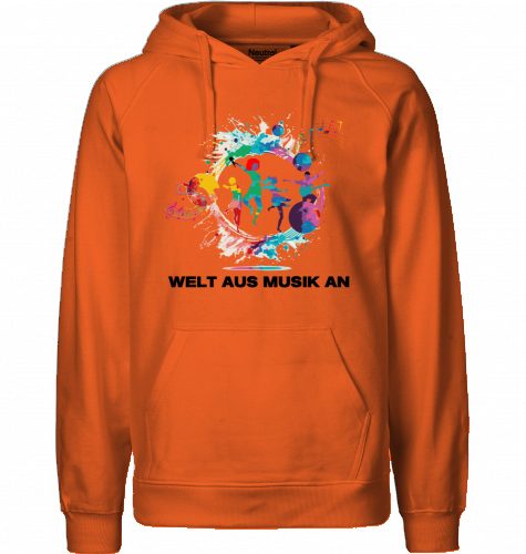 Organic Hoodie (men) WELT AUS MUSIK AN - black typo