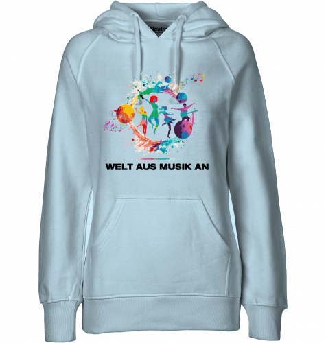 Organic Hoodie (women) WELT AUS MUSIK AN - black typo