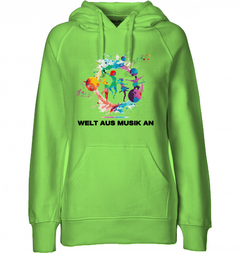Organic Hoodie (women) WELT AUS MUSIK AN - black typo
