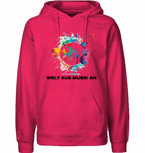 Organic Hoodie (men) WELT AUS MUSIK AN - black typo