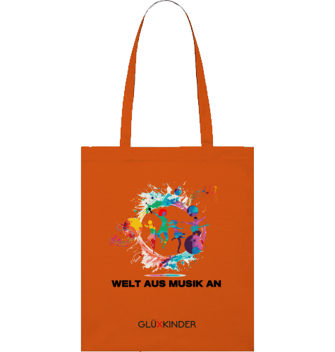 Organic WELT AUS MUSIK AN Bag - black typo