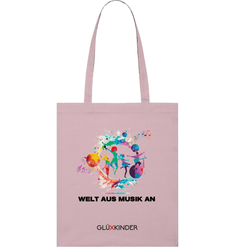 Organic WELT AUS MUSIK AN Bag - black typo