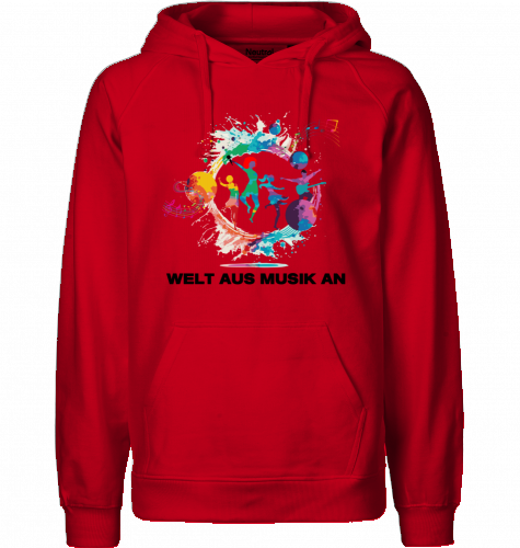 Organic Hoodie (men) WELT AUS MUSIK AN - black typo