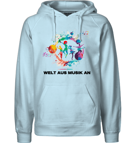 Organic Hoodie (men) WELT AUS MUSIK AN - black typo