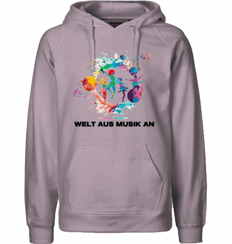Organic Hoodie (men) WELT AUS MUSIK AN - black typo