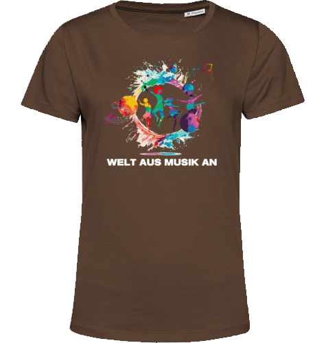 Organic T-Shirt (women) - WELT AUS MUSIK AN - white typo