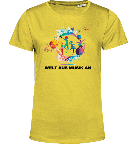 Organic T-Shirt (women) - WELT AUS MUSIK AN - black typo