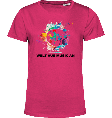 Organic T-Shirt (women) - WELT AUS MUSIK AN - black typo