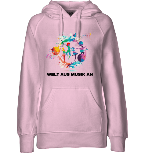 Organic Hoodie (women) WELT AUS MUSIK AN - black typo